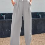 Wide Leg Dress Pants Womens High Waisted Dressy Trousers for Women 18