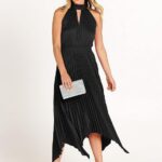 Women Sleeveless Cutout Halter Neck Satin Formal Asymmetric Party Cocktail Elegant Wedding Guest Evenin 11