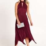 Women Sleeveless Cutout Halter Neck Satin Formal Asymmetric Party Cocktail Elegant Wedding Guest Evenin 12