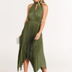 Women Sleeveless Cutout Halter Neck Satin Formal Asymmetric Party Cocktail Elegant Wedding Guest Evenin 13