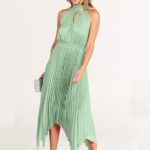 Women Sleeveless Cutout Halter Neck Satin Formal Asymmetric Party Cocktail Elegant Wedding Guest Evenin 3