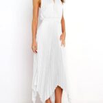 Women Sleeveless Cutout Halter Neck Satin Formal Asymmetric Party Cocktail Elegant Wedding Guest Evenin 7