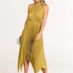 Women Sleeveless Cutout Halter Neck Satin Formal Asymmetric Party Cocktail Elegant Wedding Guest Evenin 9