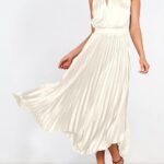 Women Sleeveless Cutout Halter Neck Satin Formal Asymmetric Party Cocktail Elegant Wedding Guest Evening 1