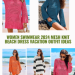 Women Swimwear 2024 Mesh Knit Beach Dress Vacation Outfit Ideas 00