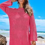 Women Swimwear 2024 Mesh Knit Beach Dress Vacation Outfit Ideas 14