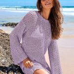 Women Swimwear 2024 Mesh Knit Beach Dress Vacation Outfit Ideas 19