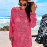 Women Swimwear 2024 Mesh Knit Beach Dress Vacation Outfit Ideas 23