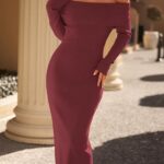 Fall Off Shoulder Bodycon Sweater Dress Formal Long Sleeve Elegant Cocktail Party Midi Maxi Dresses 18 1