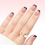 French Tip Press on Nails Flesh Colored Long Coffin 4 in 1 File Fake Nails for Salon DIY 17