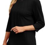 Length Sleeve Women Tops Round Neck Casual Tunic Tops 2024 05