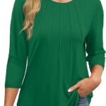 Length Sleeve Women Tops Round Neck Casual Tunic Tops 2024 07