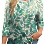 Length Sleeve Women Tops Round Neck Casual Tunic Tops 2024 08