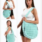 Lightweight Quilted Carryall GYM Tote Bag Puffer Crossbody Bag Soft Puffy Boho Handbags Big Capacity Purse 07