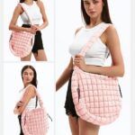 Lightweight Quilted Carryall GYM Tote Bag Puffer Crossbody Bag Soft Puffy Boho Handbags Big Capacity Purse 14