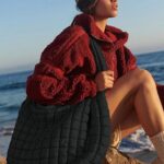 Lightweight Quilted Carryall GYM Tote Bag Puffer Crossbody Bag Soft Puffy Boho Handbags Big Capacity Purse 18