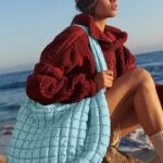 Lightweight Quilted Carryall GYM Tote Bag Puffer Crossbody Bag Soft Puffy Boho Handbags Big Capacity Purse 20