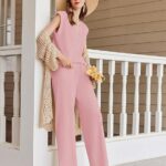 Lounge for Women Outfits Knit Cap Sleeve PJ Tops Long Pajama Pants Casual Sweater Ideas 10