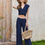 Lounge for Women Outfits Knit Cap Sleeve PJ Tops Long Pajama Pants Casual Sweater Ideas 16