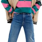 Oversized Womens Sweaters Fall 2024 Half Zipper Turtleneck Sweater Long Sleeve 03