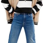 Oversized Womens Sweaters Fall 2024 Half Zipper Turtleneck Sweater Long Sleeve 07