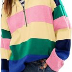 Oversized Womens Sweaters Fall 2024 Half Zipper Turtleneck Sweater Long Sleeve 15