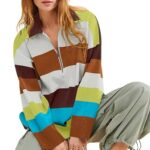 Oversized Womens Sweaters Fall 2024 Half Zipper Turtleneck Sweater Long Sleeve 18