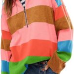 Oversized Womens Sweaters Fall 2024 Half Zipper Turtleneck Sweater Long Sleeve 20