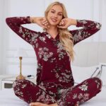 Pajama Sets Long Sleeve Lounge Sets Pjs Sleepwear with Pockets for Women Ideas 19