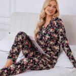 Pajama Sets Long Sleeve Lounge Sets Pjs Sleepwear with Pockets for Women Ideas 22
