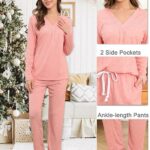 Pajama Sets Long Sleeve Lounge Sets Pjs Sleepwear with Pockets for Women Ideas 26