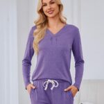 Pajama Sets Long Sleeve Lounge Sets Pjs Sleepwear with Pockets for Women Ideas 27