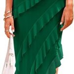 Summer Long Formal Cocktail Dress Strapless Tube Asymmetrical Ruffle Maxi Bodycon Dresses 01