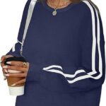 Sweatshirts Lightweight Long Sleeve Shirts Pullover Striped Tops Crewneck Fall Outfits Ideas 01