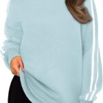 Sweatshirts Lightweight Long Sleeve Shirts Pullover Striped Tops Crewneck Fall Outfits Ideas 02