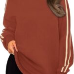 Sweatshirts Lightweight Long Sleeve Shirts Pullover Striped Tops Crewneck Fall Outfits Ideas 07