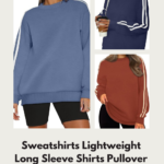 Sweatshirts Lightweight Long Sleeve Shirts Pullover Striped Tops Crewneck Fall Outfits Ideas