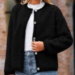 Women Faux Fur Shearling Coat Fuzzy Fleece Button Up Trendy Fall Winter Cropped Jackets Outerwear 02