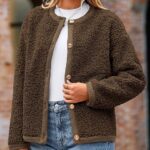 Women Faux Fur Shearling Coat Fuzzy Fleece Button Up Trendy Fall Winter Cropped Jackets Outerwear 05