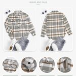 Women Flannel Plaid Shacket Long Sleeve Button Down Shirts Jacket Coats with Side Pockets 18