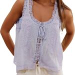 2025 Boho Dream_ The Y2K Lace Tie Front Crop Top for Vacations 12