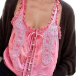 2025 Boho Dream_ The Y2K Lace Tie Front Crop Top for Vacations 19