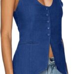Chic Summer Linen Vest_ Scoop Neck Fitted Style for Work or Casual 14