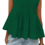 Chic Y2K Babydoll Blouse_ Summer Pleated Peplum Sleeveless Top 04
