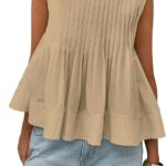 Chic Y2K Babydoll Blouse_ Summer Pleated Peplum Sleeveless Top 11