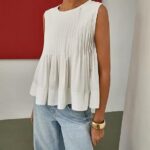 Chic Y2K Babydoll Blouse_ Summer Pleated Peplum Sleeveless Top 13
