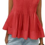 Chic Y2K Babydoll Blouse_ Summer Pleated Peplum Sleeveless Top 15