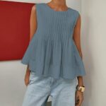 Chic Y2K Babydoll Blouse_ Summer Pleated Peplum Sleeveless Top 16