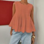Chic Y2K Babydoll Blouse_ Summer Pleated Peplum Sleeveless Top 21
