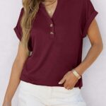 Embrace Effortless Summer Style with 2025’s Trending Flowy Henley Tops 06